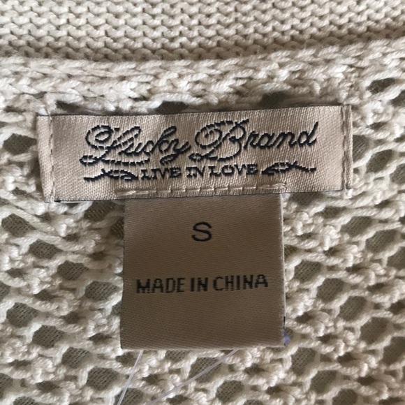 Lucky Brand cotton crochet sweater-S - Picture 3 of 5